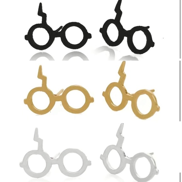 Harry Potter Sterling Silver Earrings Lightning Bolt & Glasses